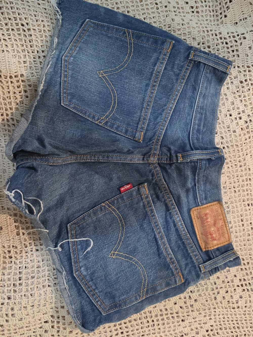 Levi's Vintage Blue Denim Cutoff Shorts with Red Tab